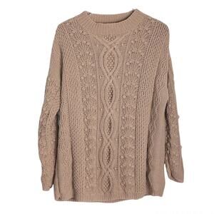 Vintage 90s Express Handknitted Chunky Knit Tunic Sweater Small